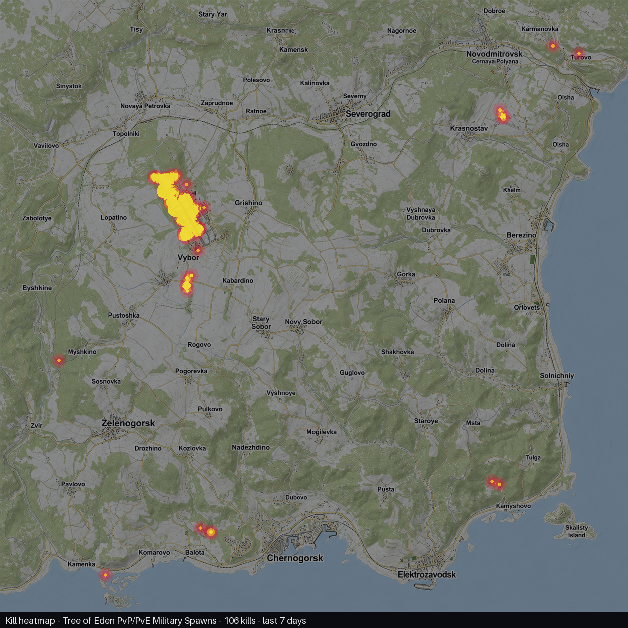 Kill heatmap